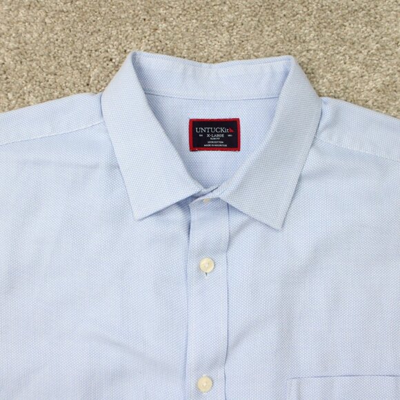 UNTUCKit Kvint Shirt Men XL Blue Slim Fit 100% Cotton Long Sleeve Button X-large - Picture 6 of 13